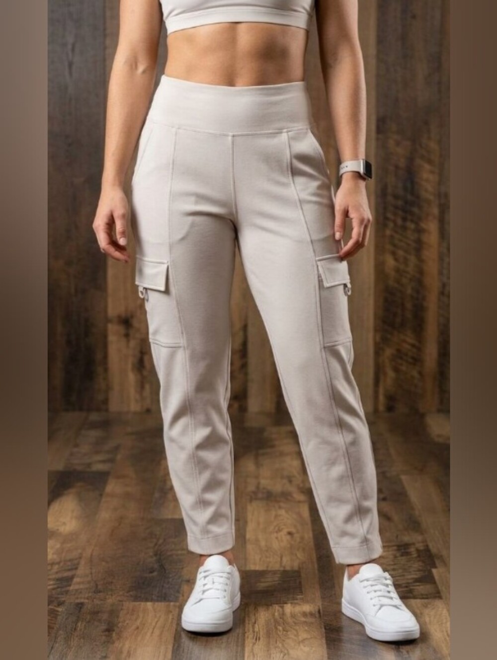 Sage Collection Light Beige Women's Jogger Lounge Pants Size Lg Athleisure Soft